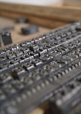 Buchstaben im Handsatz